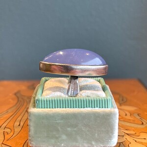 Vintage Silver and Chalcedony Ring Swedish Size 5.5