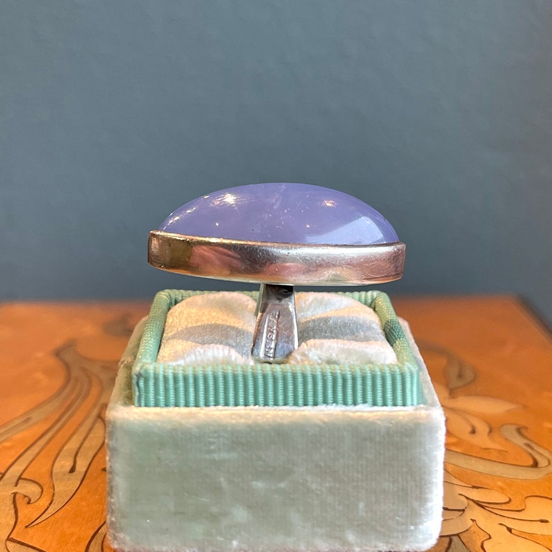Vintage Silver and Chalcedony Ring Swedish Size 5.5