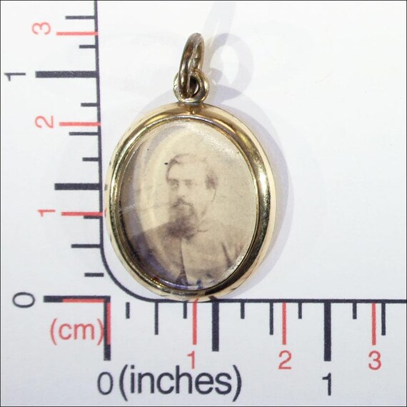 Antique Victorian Enamel Locket Backed Pendant - image 5