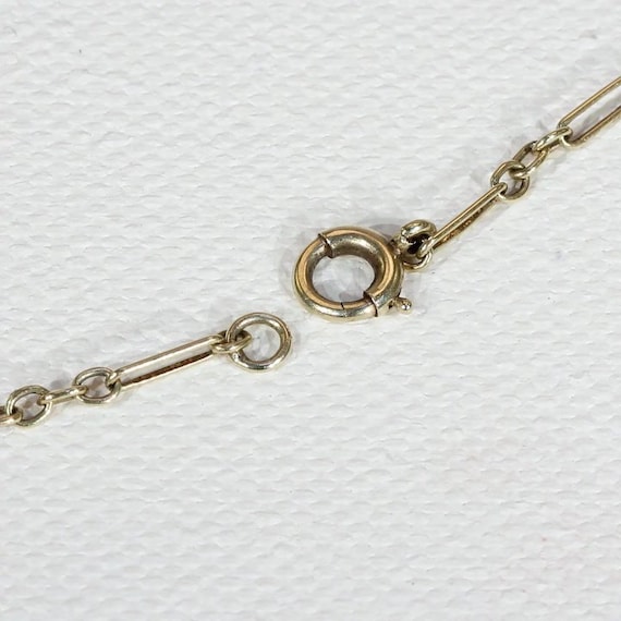Vintage 20s Gold Carved Carnelian Necklace 16.75" - image 7