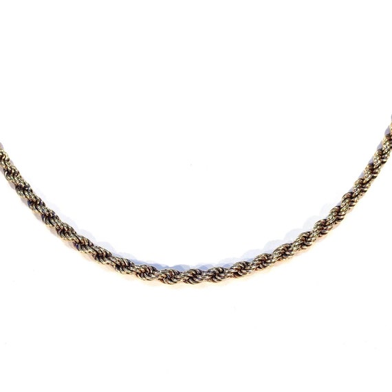 Victorian 17 inch Long Rope Chain 15k Gold Barrel… - image 4