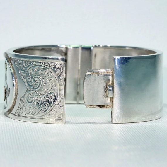 Antique Victorian Silver Bangle, Inscribed 1881 - image 4