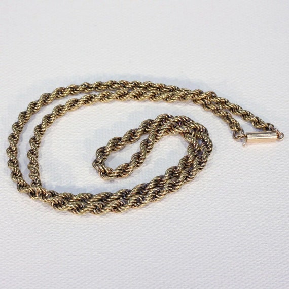 Victorian 17 inch Long Rope Chain 15k Gold Barrel… - image 3