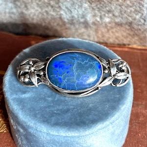 Arts and Crafts Silver Opal Doublet Brooch, Circa 1910