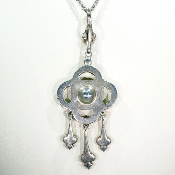 Antique Edwardian Silver Paste Pendant in Box - image 4