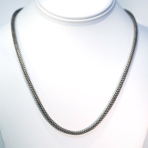 Antique Victorian Silver Snake Style Chain Neckla… - image 1