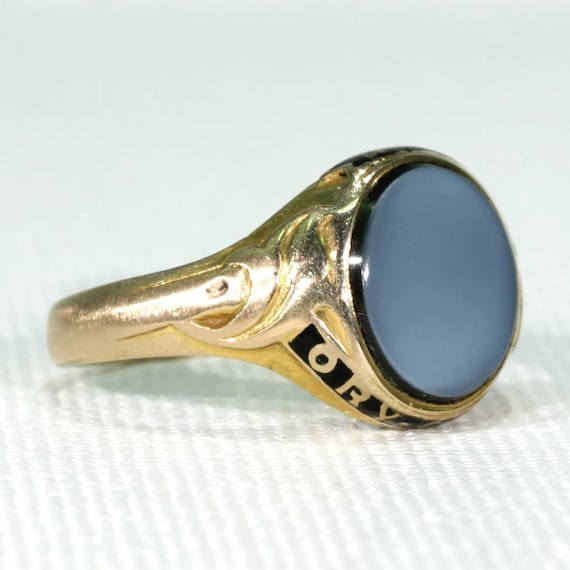 Victorian Sardonyx Memorial Ring 18k Gold In Memo… - image 1