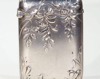 Antique Silver Art Nouveau Vesta Match Holder