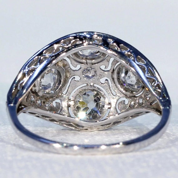Vintage Art Deco Diamond Dome Ring in Platinum - image 4