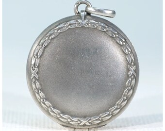 Antike Kranz Motiv Silber Medaillon Rund