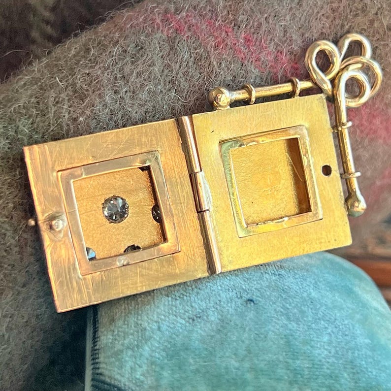 Victorian Locket Gold Diamond 18k Gold Starburst, C.1890 - Etsy