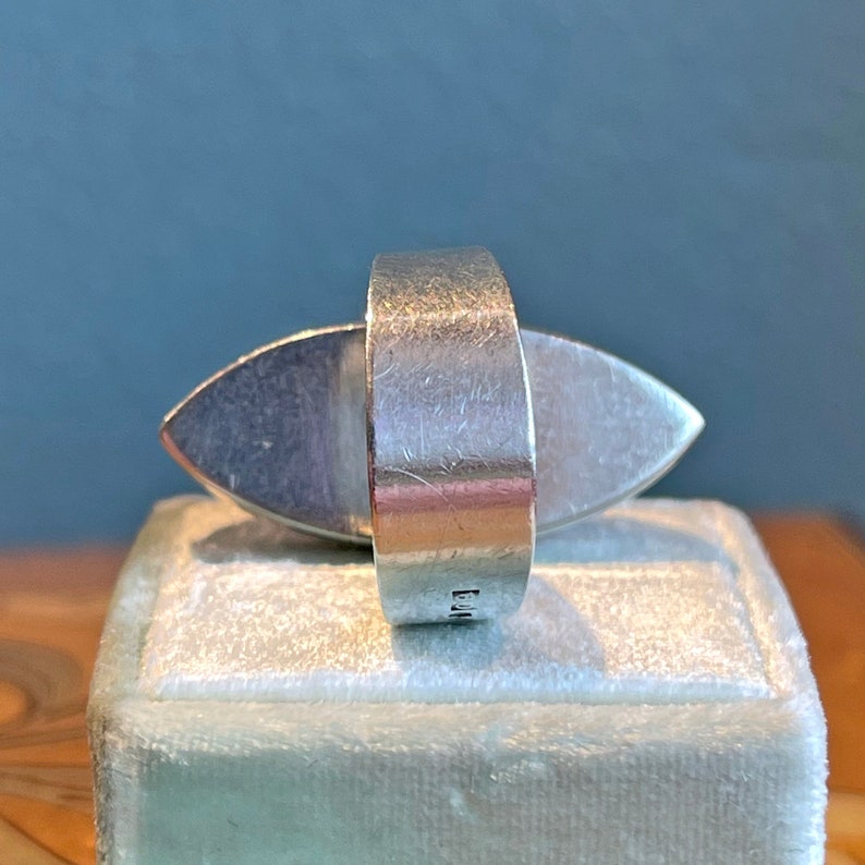 Vintage Silver and Chalcedony Ring Swedish Size 5.5