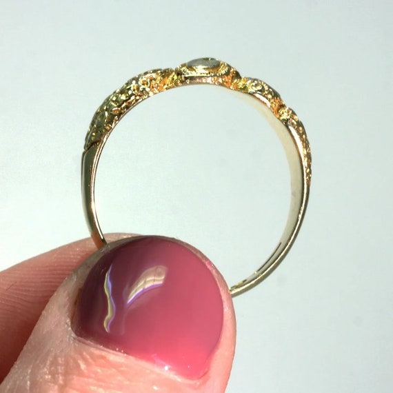 Antique Edwardian Love Knot Ring 18k Gold 1910 Si… - image 6