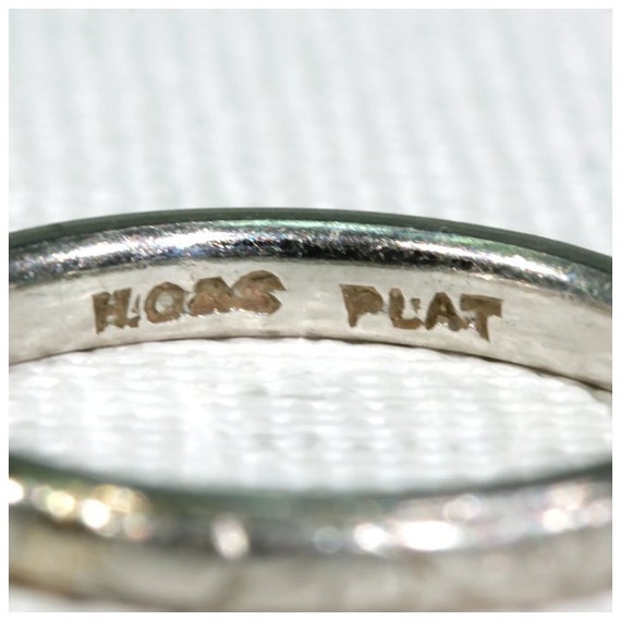Antique Platinum Wedding Band Ring Inscribed 'Fid… - image 9