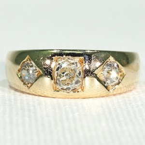 Antique 3 Stone Diamond Ring Engagement or Wedding Band 1 cttw Size 8