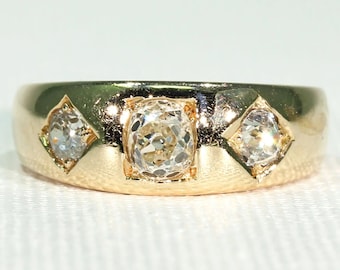 Antique 3 Stone Diamond Ring Engagement or Wedding Band 1 cttw Size 8