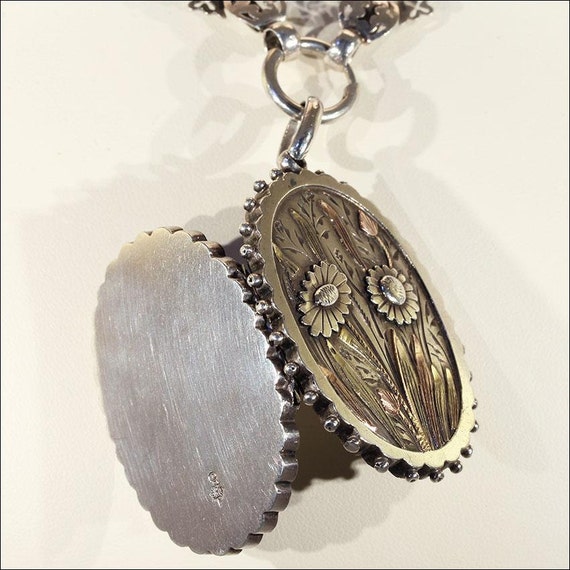 Antique Victorian Collar and Locket with Flowers and … - Gem