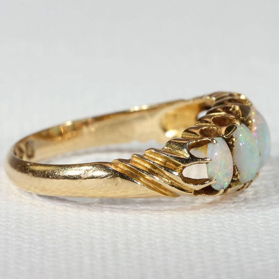 Antique Opal Gold Ring Five Stone 1905 - image 3