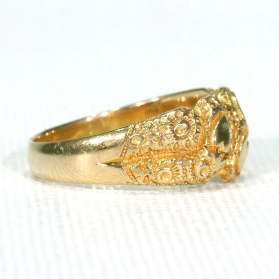 Antique Edwardian Love Knot Ring 18k Gold 1910 Si… - image 3