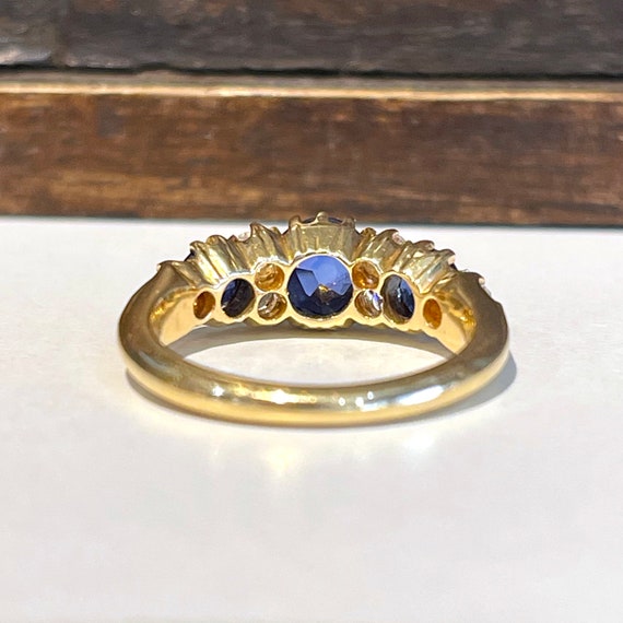 Antique Victorian Sapphire and Diamond Ring in 18… - image 6