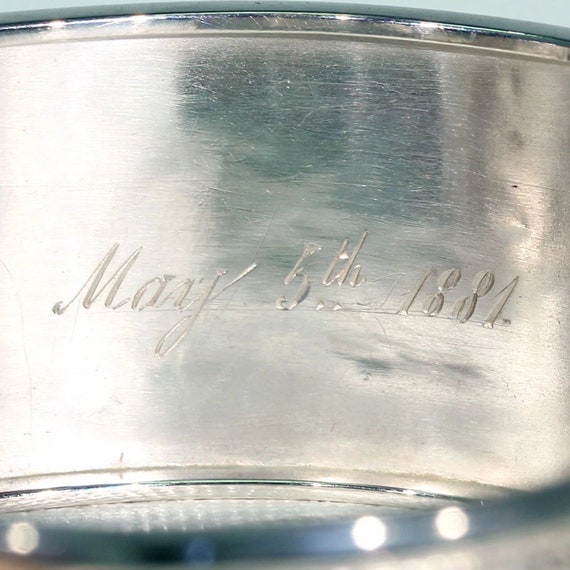 Antique Victorian Silver Bangle, Inscribed 1881 - image 9