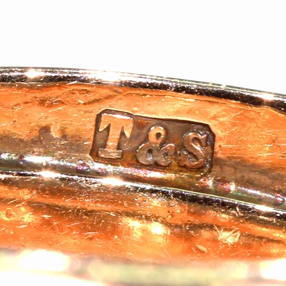 Extra Wide Antique Diamond Snake Ring 9k Gold Siz… - image 9