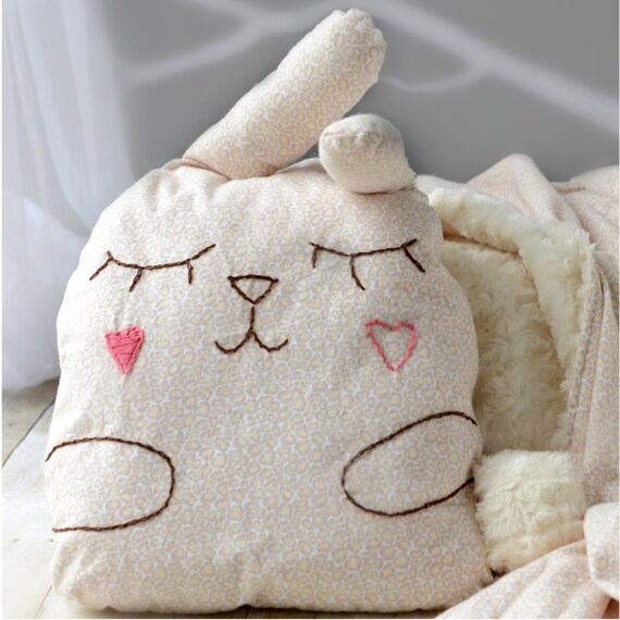 Items similar to Soft toy pillow. Sleeping bunny pillow. Animal toy