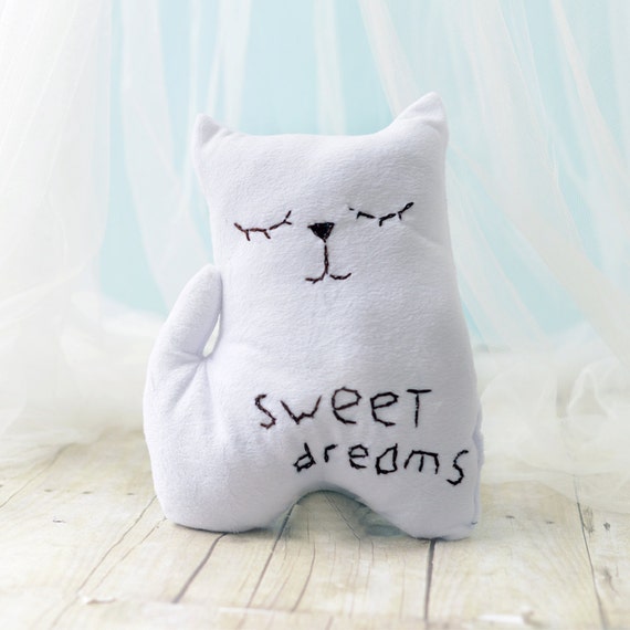 Items similar to Sleeping Cat toy. Stuffed toy. White cat. Kids soft