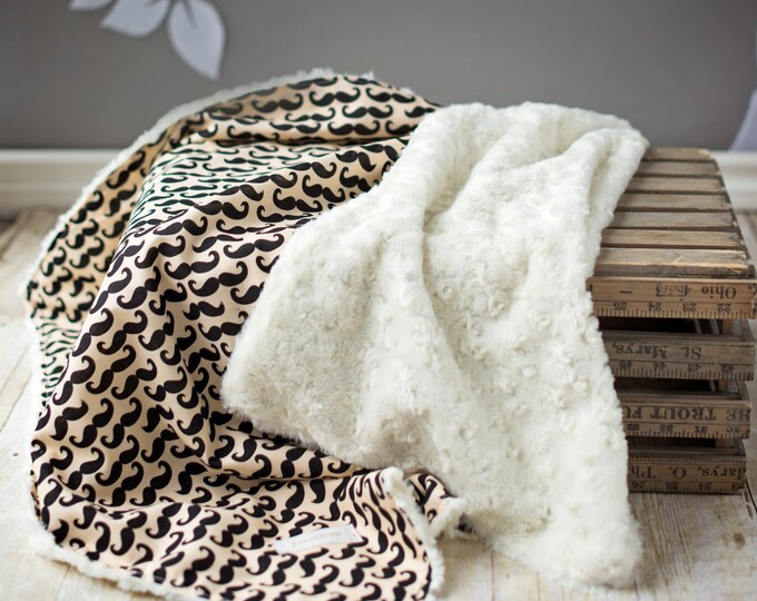 Baby Blanket. Mustache Blanket. Minky Blanket. Baby Boy Etsy