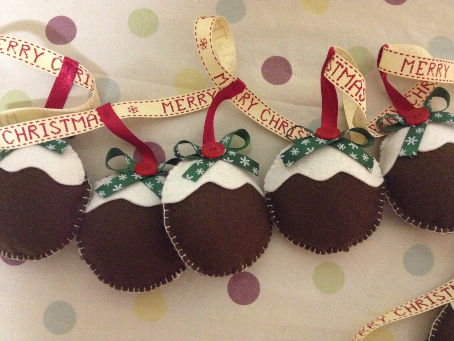 Christmas Pudding Garland Etsy