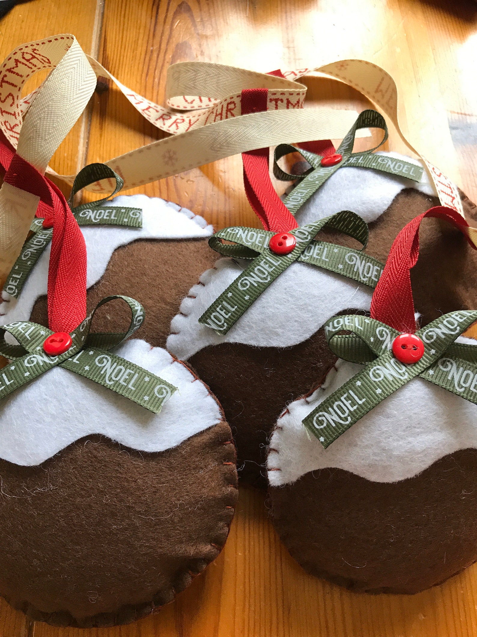 Christmas Pudding Garland Etsy