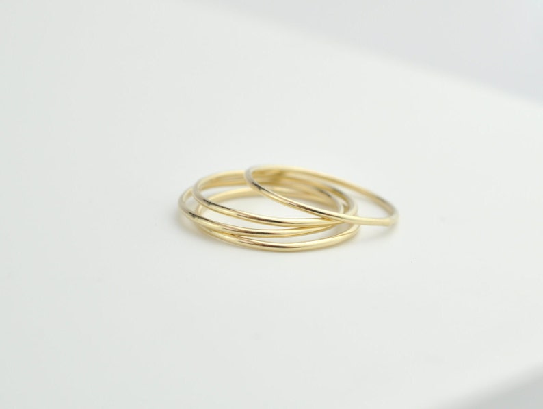 14K Solid Gold Skinny Stacking Ring Dainty 14K Gold Ring 14K Solid Gold Band Delicate Solid Gold Band 14K Solid Gold Stacking Ring