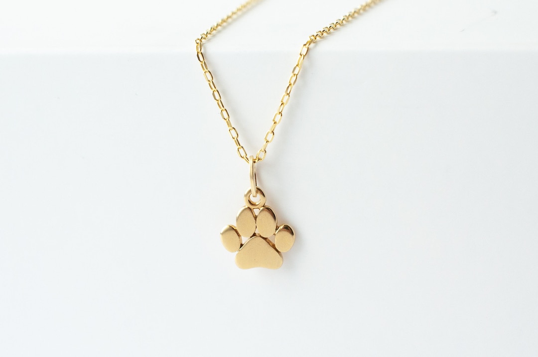 14K Yellow Gold Paw Pendant, 14K Gold Dainty Paw Pendant, 14K Solid