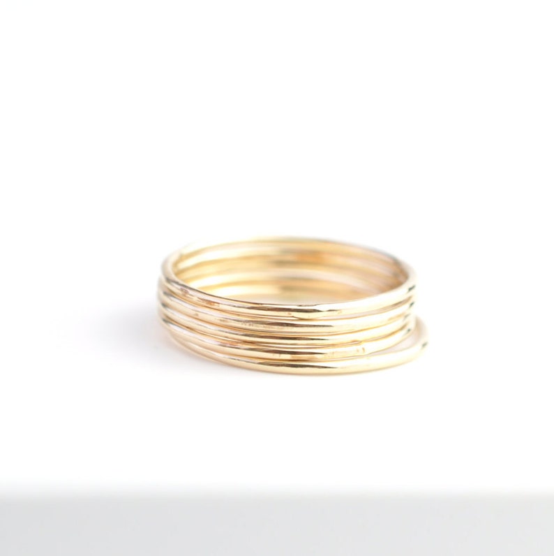 14K Solid Gold Skinny Stacking Ring Dainty 14K Gold Ring 14K Solid Gold Band Delicate Solid Gold Band 14K Solid Gold Stacking Ring