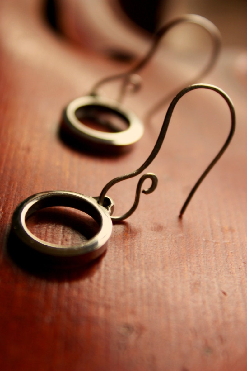 Recycled Key Silver Hoop Earrings Hand Etsy