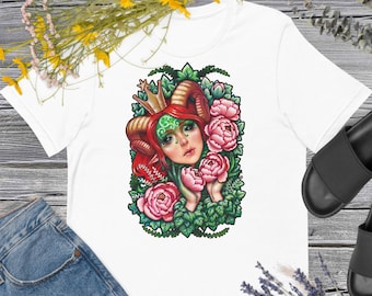 TITANIA Unisex t-shirt Midsommer's Night Dream Shakespeare Flowers Peonies Elf Fairy Queen Art nouveau Medusa Dollmaker