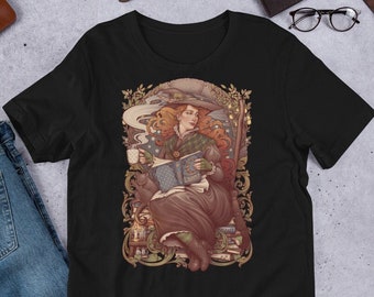 FOLK WITCH Camiseta unisex Impresión bajo demanda Boho Boho Chic Retro Art Nouveau Libros Algodón Vintage Cottagecore Magic Tale Medusa Dollmaker