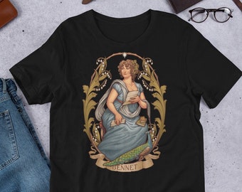 Lizzie Bennet Camiseta unisex Algodón Novela romántica Jane Austen Elizabeth Libro Medusa Dollmaker Art Nouveau Historia de amor Sr. Darcy Regency