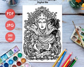 Art Nouveau Coloring Etsy