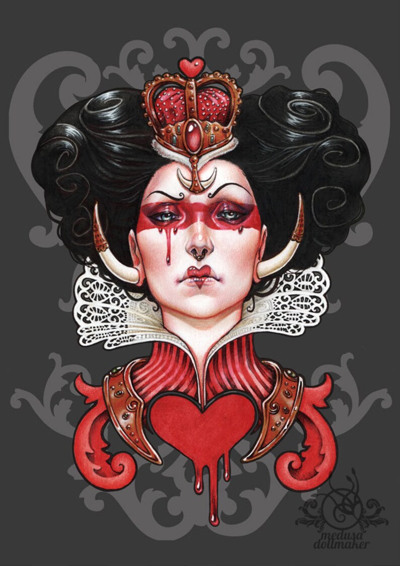 red queen print dina4 queen of hearts alice in wonderland