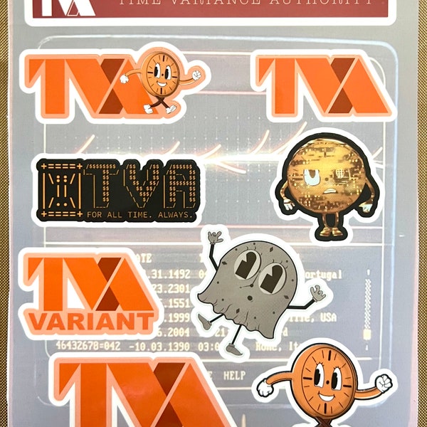 NEW** LOKI TVA- Time Variance Authority- Best Sellers Mini Sticker Sheet