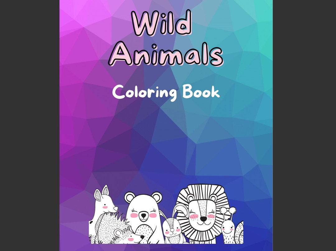 Wild Animals Digital Coloring Book - Etsy