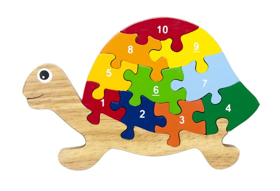 Turtle Numbers Puzzle Wooden Puzzles For 2 Year Olds Best Etsy