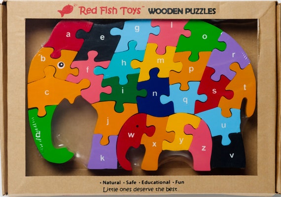 Enfants Alphabet wooden jigsaw puzzle Éléphant Enfants Numéros Handmade Puzzle