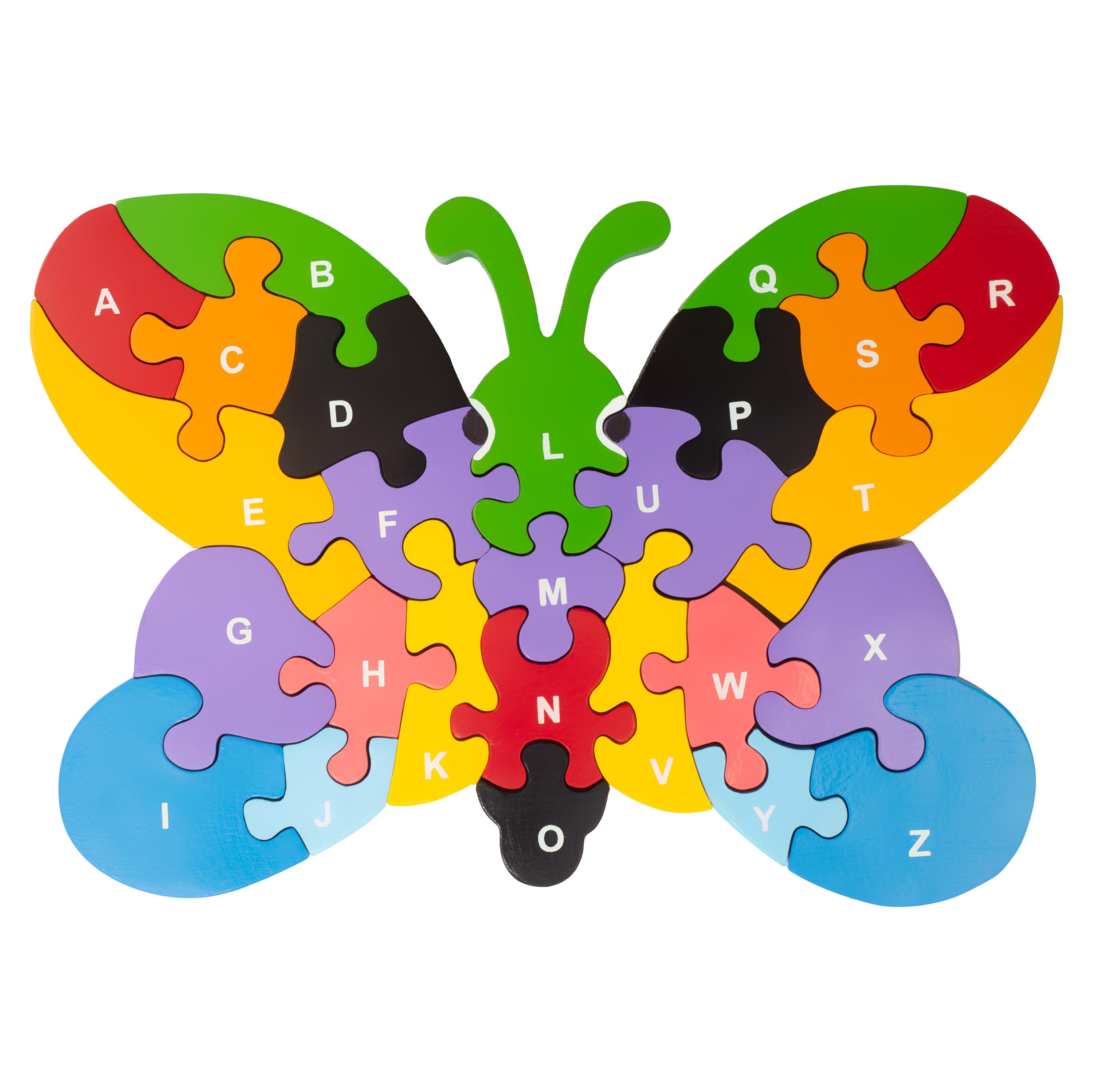 Wooden Butterfly Alphabet Puzzle Kindergarten Puzzle Educational