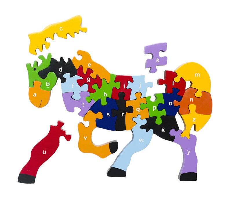 Horse Alphabet Puzzle  Lowercase Letters Puzzle  Educational image 2