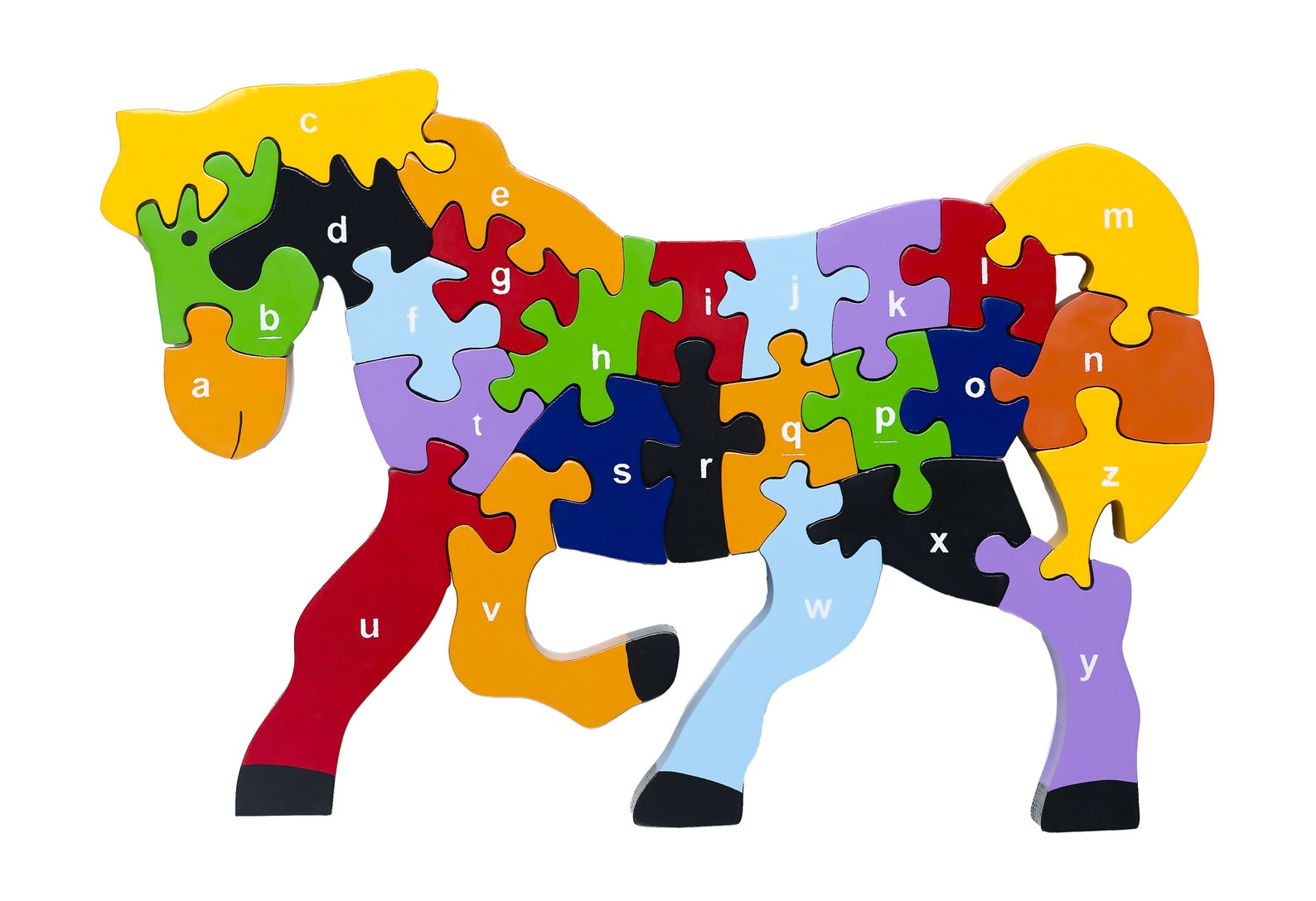 Horse Alphabet Puzzle Lowercase Letters Puzzle Educational Etsy