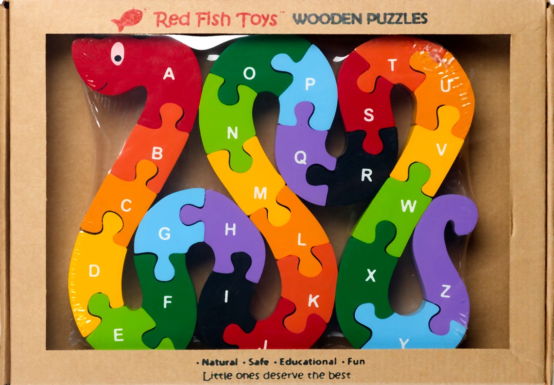 Snake Puzzle EcoFriendly Toys Wooden Puzzles for Toddlers Etsy