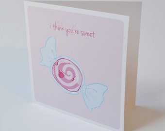 Geeky Friend Card, You're Sweet Design, sweet nerdy candy friendship treat card love romance valentine friends