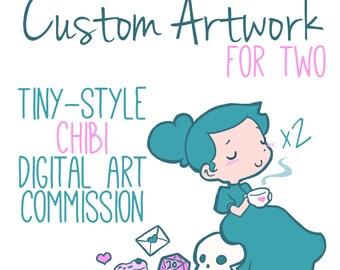 Custom Digital Artwork - Full-Colour Chibi - Two Person Cute Art Commission